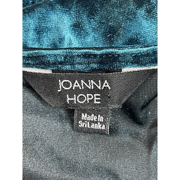 Joanna Hope Teal Crushed Velvet Wrap 20 Midi Dress Short Sleeve Holiday Party - Picture 5 of 14